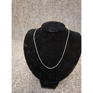 Sterling Silver Chain Necklace 18 Inch 925 Italy Dainty Spring Ring Jewelry